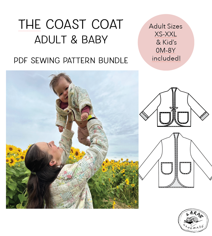 Adult & Baby Coast Coat Sewing Pattern Bundle - la'rae handmade