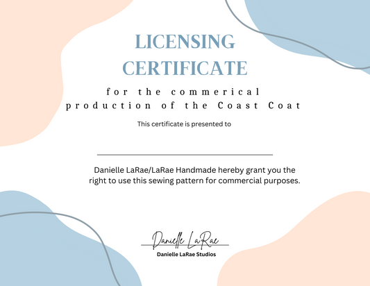 Coast Coat Licensing Agreement for Commerical Selling - la'rae handmade