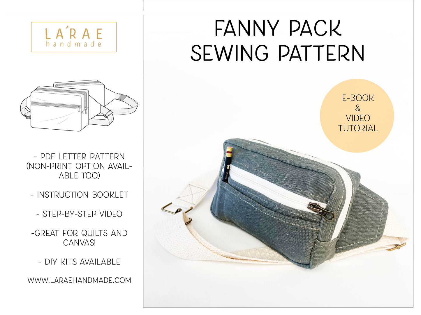 Fanny Pack Sewing Pattern - la'rae handmade